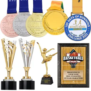 Factory Custom Design Logo Metal Sports Souvenir Award Medal Trophy and Plaques