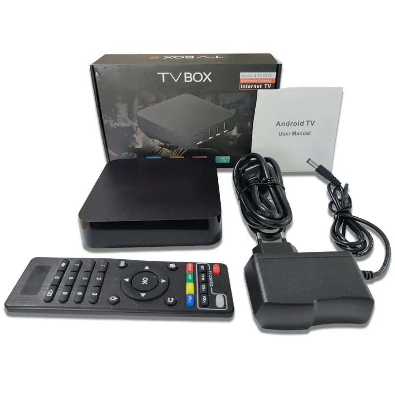 Çin fabrika ucuz fiyat Set Top Box mxmxqpro 4K Ultra HD BT4.0 2GB 8GB Google TV dört çekirdekli yardımcısı akıllı TV kutusu