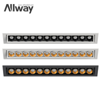 Spot LED encastré moderne en aluminium, personnalisable, anti-éblouissement, avec boîtier SKD, intensité réglable, pour hôtel, éclairage intérieur, grille LED