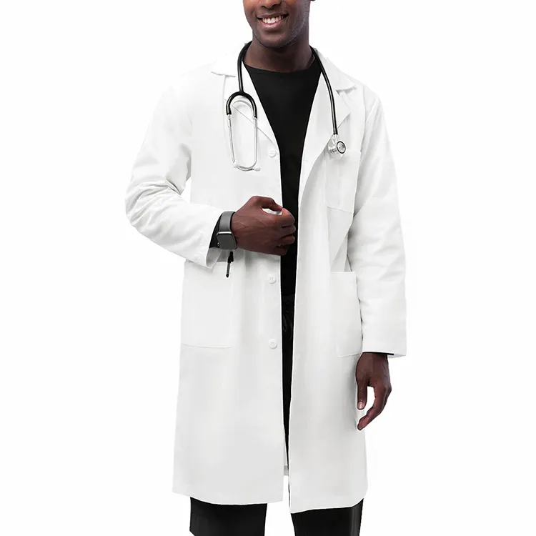 Hot Selling Long-sleeved White Lab Coat Experimental Hospital Medical Lab Doctor Uniforms White Lab Coat