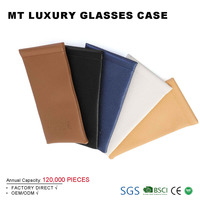 Étui de rangement pour lunettes en cuir PU souple personnalisé avec impression pour lunettes de soleil et lunettes et conception à ressort automatique