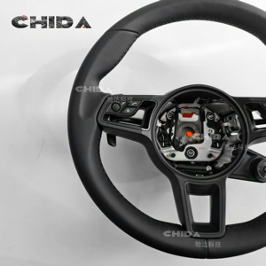 Volant de direction de haute qualité tout noir 991 avec bouton <span class=keywords><strong>SC</strong></span> compatible avec Panamera Cayenne 718 <span class=keywords><strong>911</strong></span> 912 Boxster pour <span class=keywords><strong>Porsche</strong></span> - Product Image 4