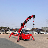 Grue araignée avec ventouse pour verre, télécommande, nacelle et jib de manutention