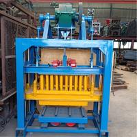 Machine à fabriquer des pavés QTJ4-40, petite machine à briques creuses en béton d'occasion avec moteur et ciment