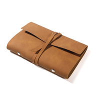 Carnet de voyage A6 élégant en cuir PU style vintage, organiseur portable amovible, classeur pour recharges à feuilles mobiles