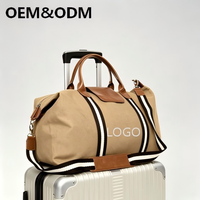 Sac de sport en toile géométrique tendance, sac de voyage de loisirs OEM personnalisé, sac de week-end imperméable, léger pour les voyages en plein air