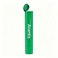 Tube en plastique gris de 116 mm avec couvercle à rabat CR, logo et étiquette personnalisés, format king size pour emballage de papier à rouler de 109 mm
