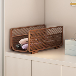 Estante de almacenamiento para rizadores de pelo, independiente, sin necesidad de taladro, forma rectangular, para productos de cuidado personal, estantes de baño - Product Image 4