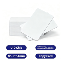 Carte RFID NFC 13,56 MHz en PVC blanc, étanche, pour partage de code QR, carte de visite numérique, contrôle d'accès