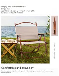 Sillas Plegables Portátiles para Acampar al Aire Libre, <span class=keywords><strong>Silla</strong></span> de <span class=keywords><strong>Playa</strong></span> Ultraligera <span class=keywords><strong>con</strong></span> Mango de Madera para Picnic, Jardín, Ocio, Parque, Pesca - Product Image 6