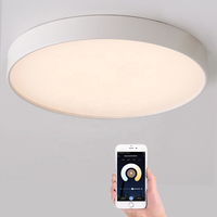 Luxueux résidentiel intelligent forme ronde éclairage moderne plafond haute puissance lumière LED panneau lumineux réglable pour la maison
