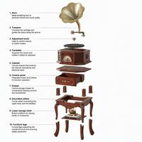 Jiabaiter Gramophone, lecteur de disques vinyles pour salon, audio domestique, tourne-disque électrique multifonction, basses profondes, rétro, Chine