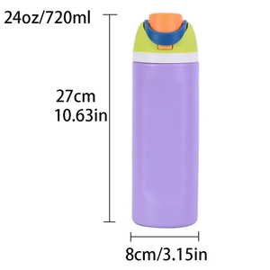 Stainless Steel Vacuum Insulated Water Bottle Thermal Tumbler <b>with</b> <b>Straw</b> Leak Proof Portable for Travel Camping - Product Image 5