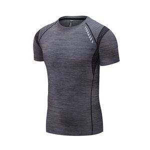 Kaus Gym abu-abu kasual kaus ukuran besar cepat kering kustom pakaian olahraga kebugaran pria - Product Image 2