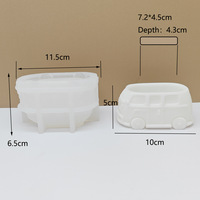 3D Bus-Pflanzgefäß & Kerzenhalter Silikonform im Vintage-Auto-Design für Beton, Zement, DIY Heimdekoration, Gießwerkzeug