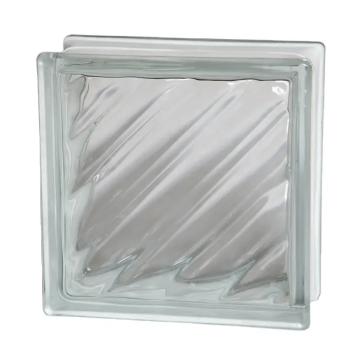 Clear Parallel Pattern Glass Block For Decorative