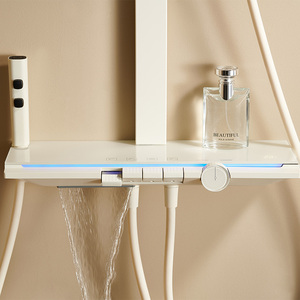 Système <span class=keywords><strong>de</strong></span> <span class=keywords><strong>douche</strong></span> mural thermostatique avec panneau <span class=keywords><strong>de</strong></span> <span class=keywords><strong>douche</strong></span>, pommeau <span class=keywords><strong>de</strong></span> <span class=keywords><strong>douche</strong></span> pluie, douchette à main, bec cascade, buse <span class=keywords><strong>de</strong></span> nettoyage, affichage LED - Product Image 2