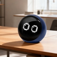 Réveil numérique LED dynamique à expression variable, horloge électronique intelligente à changement de couleur, alimentée par piles, design mignon, horloge décorative