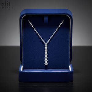 Nuevo Collar con Colgante de Diamantes Naturales Reales en Oro Blanco Sólido de 18K, Joyería Fina Elegante Hecha a Mano, Estilo Simple y Moderno para Mujeres y Chicas - Product Image 2