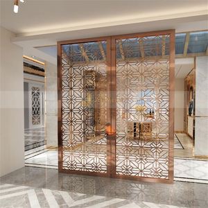 ANN052 Modern Metal 304 Stainless Steel Coated <b>Decorative</b> Room Dividers PVD Gold Mirror Surface <b>Screen</b> Partition Interior - Product Image 3