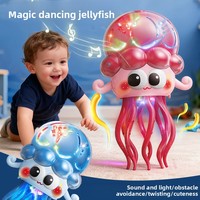 Jouets électriques musicaux lumineux pour enfants, méduse et pieuvre dansantes magiques, mouvement automatique, évitement d'obstacles omnidirectionnel