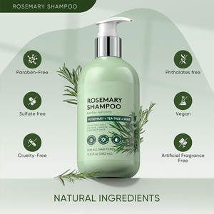 Shampooing bio sans sulfate anti-chute amincissant à l'huile d'arbre à thé à la biotine et au romarin pour la croissance des cheveux - Product Image 6