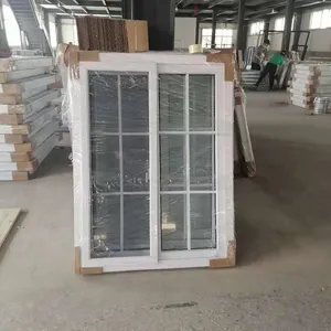 저렴한 가격 슬라이딩 fenetre pvc upvc 프레임 강화 유리 및 스크린이있는 주거용 창문