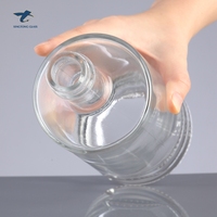 Bouteille en verre super flint cylindrique transparente de 750 ml, vide, pour spiritueux, avec col à vis, vente en gros d'usine
