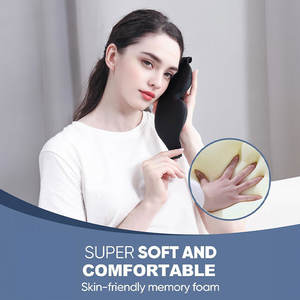 โฟมหน่วยความจํา 3D แบบปรับได้ฉลากส่วนตัวหรูหราที่กําหนดเองเดินทางกลางคืนปกปิดการนอนหลับตาหน้ากากนอนหลับพร้อมแผ่นจมูกและยางยืด - Product Image 5