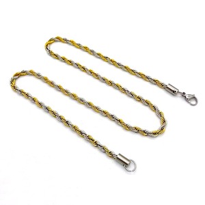 Collar de Cadena de Cuerda Estilo Punk, Acero Inoxidable, Color Oro y Plata, Clásico, Resistente, Precio de Fábrica - Product Image 5