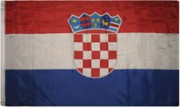 Drapeau de la Croatie en polyester 100% de luxe, nouveau, avec en-tête en toile, double impression, 3x5 pieds, vente en gros