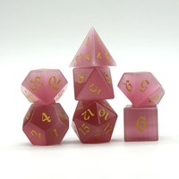 Dés à jouer polyédriques D20 de haute qualité en pierre rouge, jeu de dés Dungeons & Dragons DND avec logo personnalisé pour le jeu