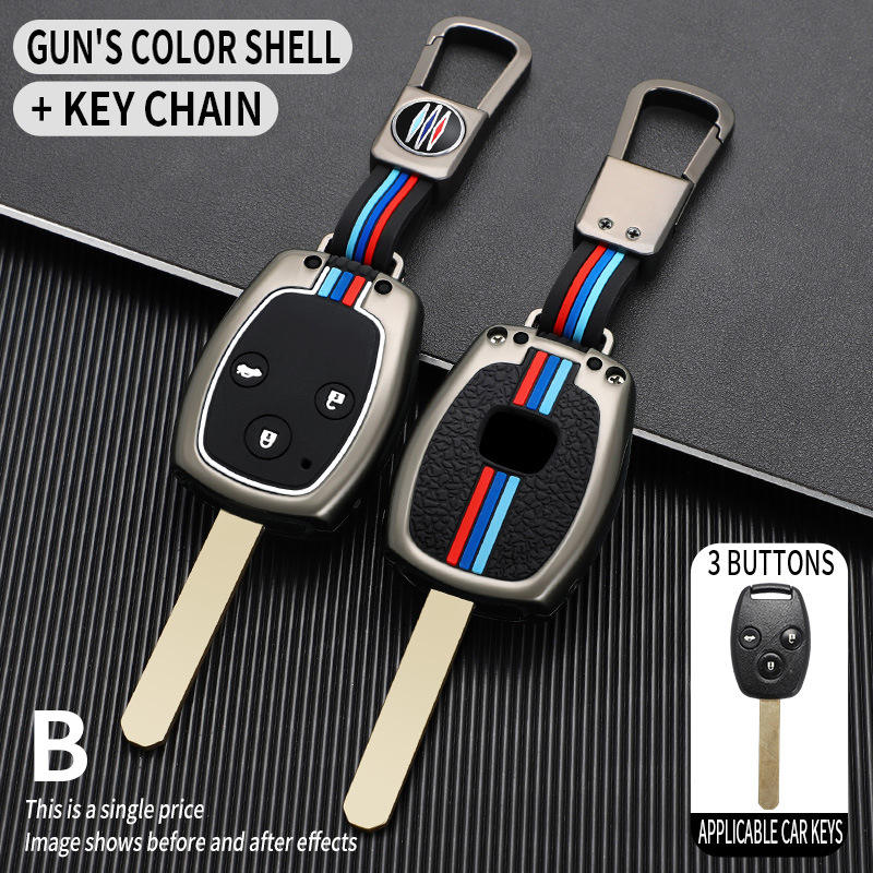 B 3 key gun color single shell short buckle