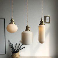 Lampe suspendue Simig Lighting vintage en laiton et céramique, décoration artistique pour chambre à coucher, style japonais créatif, petite lampe pour salon