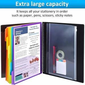 12 Pocket Plastic Spiral Binder Organizer Multi Pocket Folder with Dividers Office Organizer Folder Letter Size School Supplies - Product Image 3
