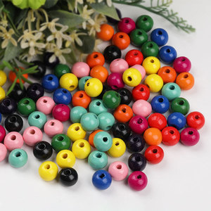 Colored Wooden <b>Beads</b> Mixed Color Round 600 Pieces For Diy Craft Jewelry Making Home Decoration Children's Toy <b>Set</b> - Product Image 1