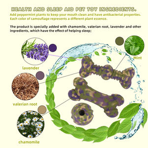 Mainan Kunyah Karet Alami untuk Anjing Lavender Mint Gaya Sport Personal Pembersih Gigi Interaktif Tanpa Tambahan Bahan Kimia EN 71 - Product Image 5