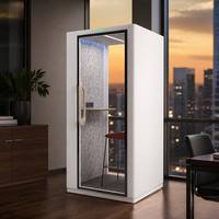 Cabine téléphonique insonorisée pour bureau, cabine acoustique individuelle avec prise électrique, éclairage LED et système de ventilation pour le lieu de travail