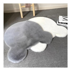 Fabbrica cinese morbida pelliccia di coniglio in poliestere tinta unita di forma speciale tappeto <span class=keywords><strong>Runner</strong></span> con supporto antiscivolo per la decorazione della casa - Product Image 3