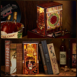 Minicity 3D Holz Miniatur Buch Nook Bücherregal Roaring Twenties Speakeasy Puppenhaus mit Staubs chutz - Product Image 5