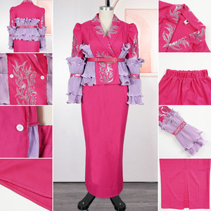 S10862 Conjuntos de Ropa Africana de Lujo para <span class=keywords><strong>Mujer</strong></span>, Top Bordado con Lentejuelas y Falda, Conjunto de Dos Piezas, Vestido de Noche con Cinturón - Product Image 6