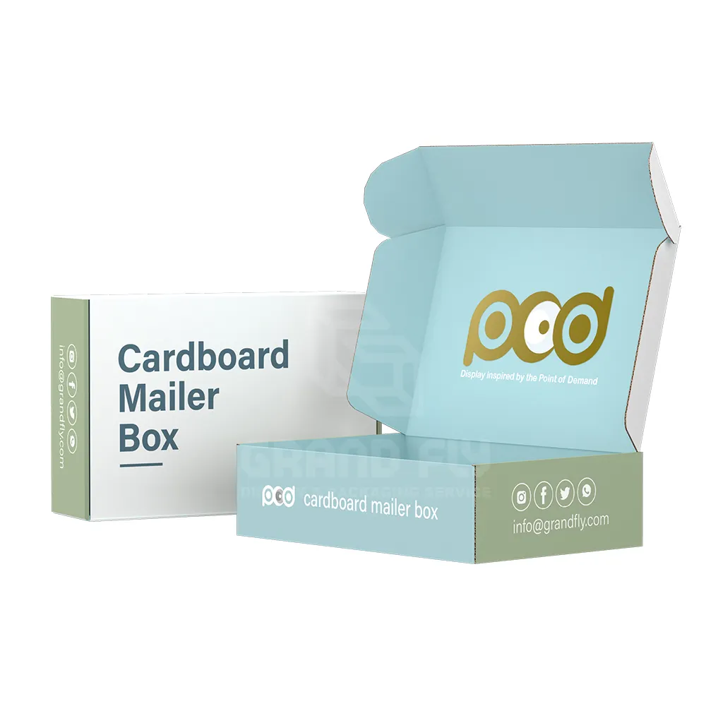 Scatole postali personalizzate con stampa Uv di alta qualità personalizzate compostabili con scatola di carta artistica con goffratura del Logo