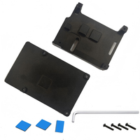 Boîtier de refroidissement en métal noir avec double ventilateur et dissipateur thermique pour Raspberry Pi 4 modèle B