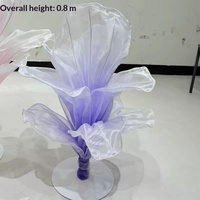 Vase de centre de table en tulle le plus vendu, fleurs en organza faites à la main, décoration de vitrine, hôtel, mariage, accessoire photo
