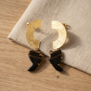 Boucles d'oreilles en agate naturelle de Sameer Art and Craft, plaquées or 18 carats, forme naturelle, facettées, meilleur cadeau pour la Saint-Valentin - Product Image 2