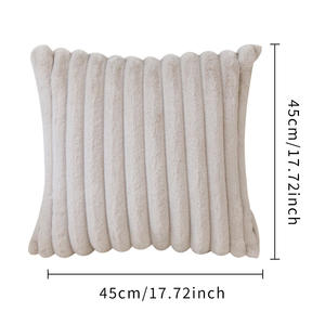 Fausse fourrure jeter taie d'oreiller couvre flou moelleux rayé doux confortable Shaggy <span class=keywords><strong>housse</strong></span> <span class=keywords><strong>de</strong></span> coussin pour canapé canapé chambre décor à la maison luxe - Product Image 6