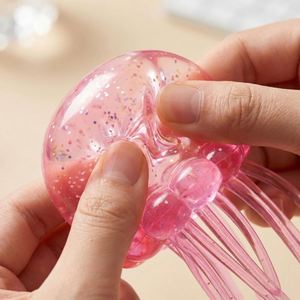 Jelly Fish Slow Rise Relief Fidget Stress Fuzz Ball Jellyfish Ice Squeeze <b>Cube</b> Toy Soft Decompression Squishy for Stress Relief - Product Image 4
