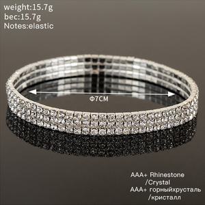 Ziming <span class=keywords><strong>3</strong></span> rangées grande taille Stretch strass <span class=keywords><strong>Bracelet</strong></span> femmes élégantes diamant élastique <span class=keywords><strong>Bracelet</strong></span> soirée <span class=keywords><strong>Bracelet</strong></span> - Product Image 6