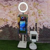 Kiosque Photo Portable Tout-en-un avec Écran Tactile 21,5 Pouces, Miroir Photo et Valise de Transport pour la Location Commerciale