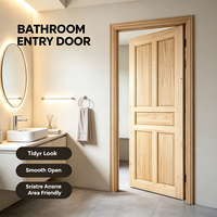 Porte de chambre en pin massif style ferme, porte en bois non finie pour l'aménagement intérieur d'une maison de campagne